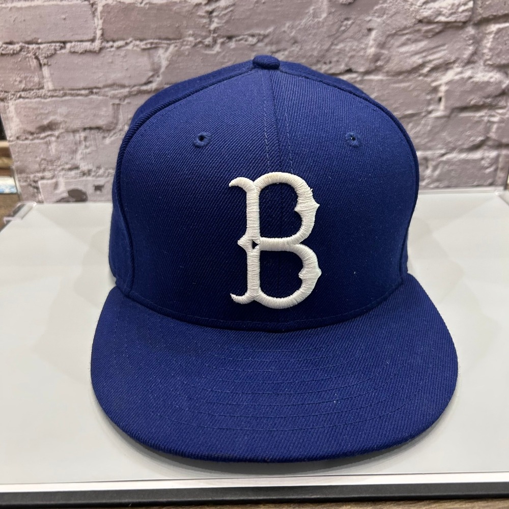 New Era 59FIFTY Brooklyn Dodgers Mens 7 5/8 Blue Cooperstown Fitted Hat